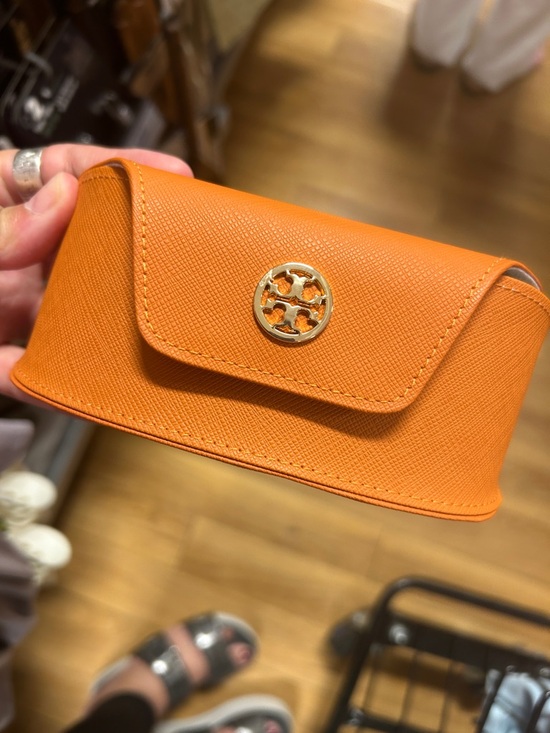 Tory Burch Accessories - Tory Burch Orange Mini Sunglasses Case with Gold Logo NEW